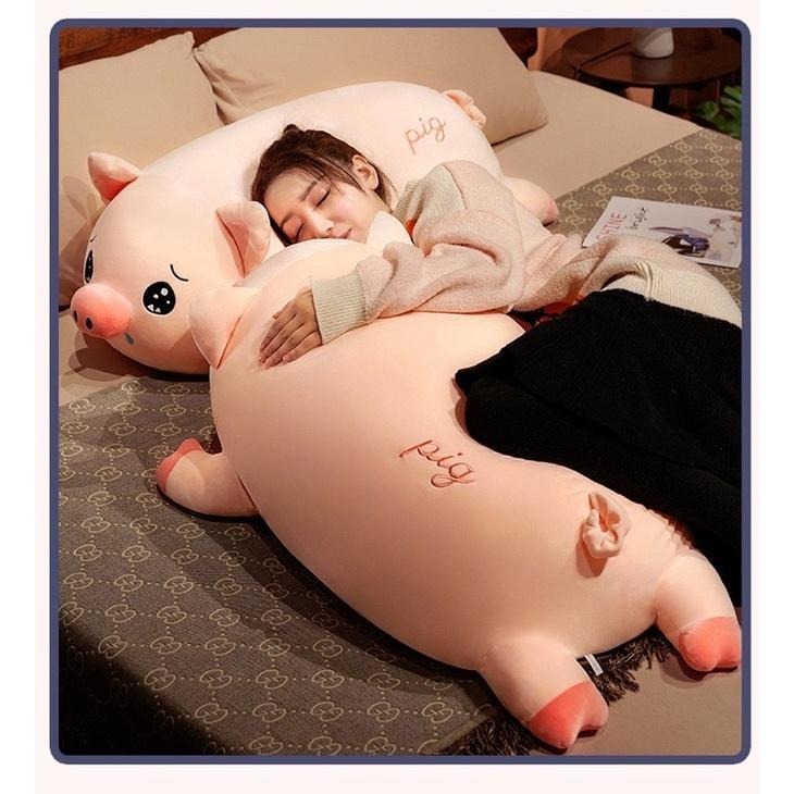 可愛 瞌睡 賣萌 趴趴豬 豬豬 小豬 抱枕 玩偶 公仔 娃娃 陪睡抱枕 長條抱枕-細節圖6