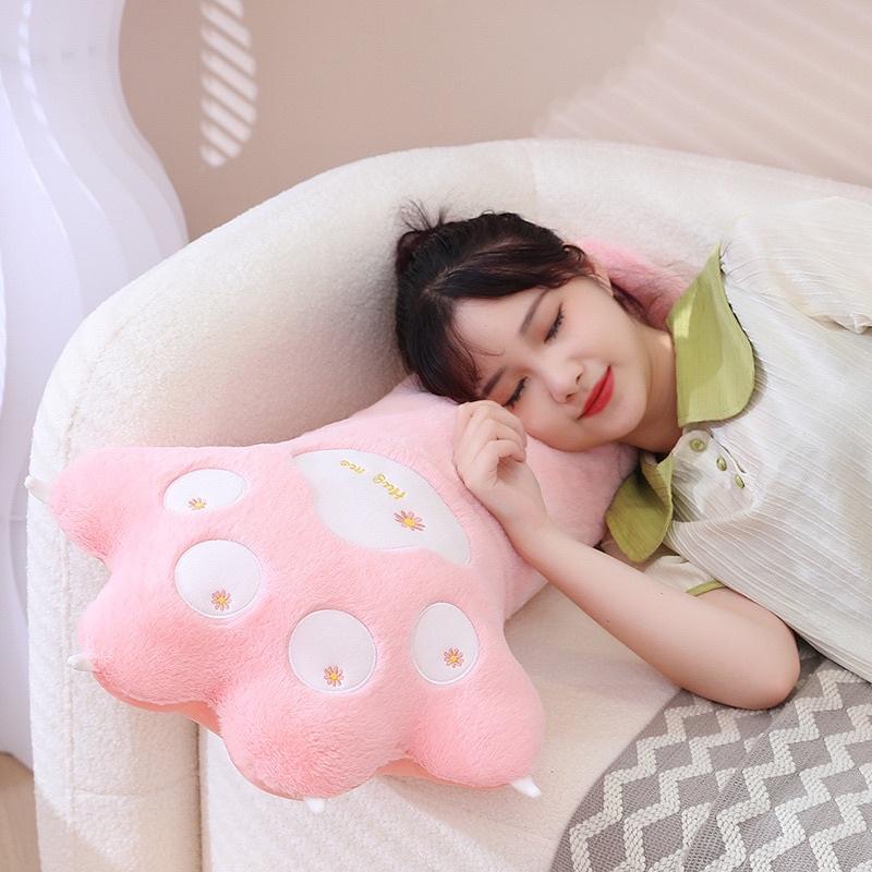 美甲貓爪 貓咪 貓腳 涼感 冰絲 長條 抱枕 玩偶 公仔 靠腰 枕頭 娃娃 陪睡抱枕-細節圖7