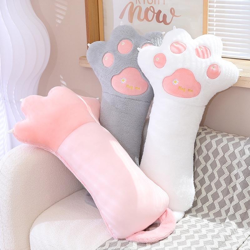 美甲貓爪 貓咪 貓腳 涼感 冰絲 長條 抱枕 玩偶 公仔 靠腰 枕頭 娃娃 陪睡抱枕-細節圖8