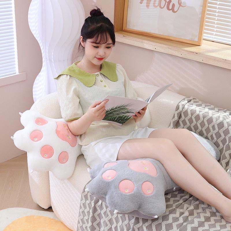 美甲貓爪 貓咪 貓腳 涼感 冰絲 長條 抱枕 玩偶 公仔 靠腰 枕頭 娃娃 陪睡抱枕-細節圖9