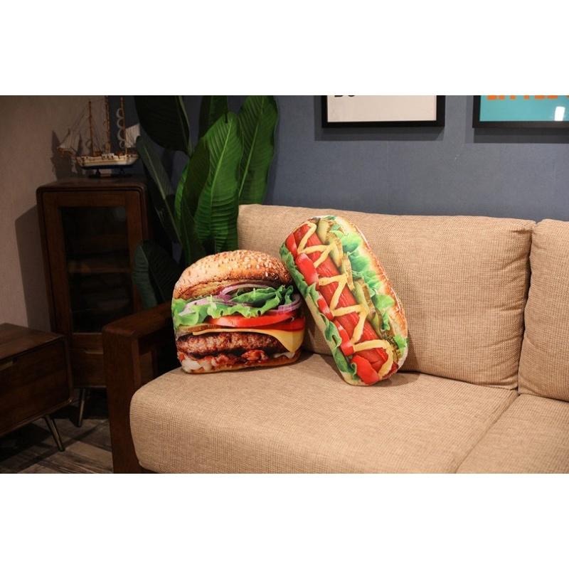 仿真 美食 零食 抱枕 漢堡 熱狗 大亨堡　披薩 老婆餅 面包 麵包 燒餅 靠腰墊 枕頭 靠腰 聖誕節 交換 生日禮物-細節圖4