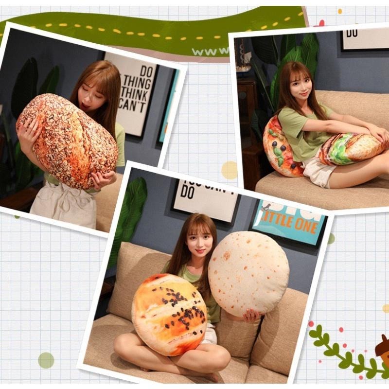 仿真 美食 零食 抱枕 漢堡 熱狗 大亨堡　披薩 老婆餅 面包 麵包 燒餅 靠腰墊 枕頭 靠腰 聖誕節 交換 生日禮物-細節圖8