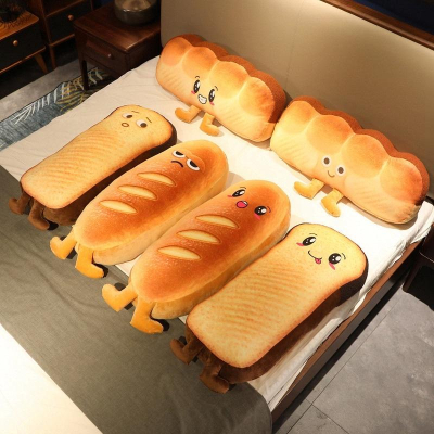 仿真 表情 麵包 面包 抱枕 長條抱枕 娃娃 玩偶 陪睡抱枕