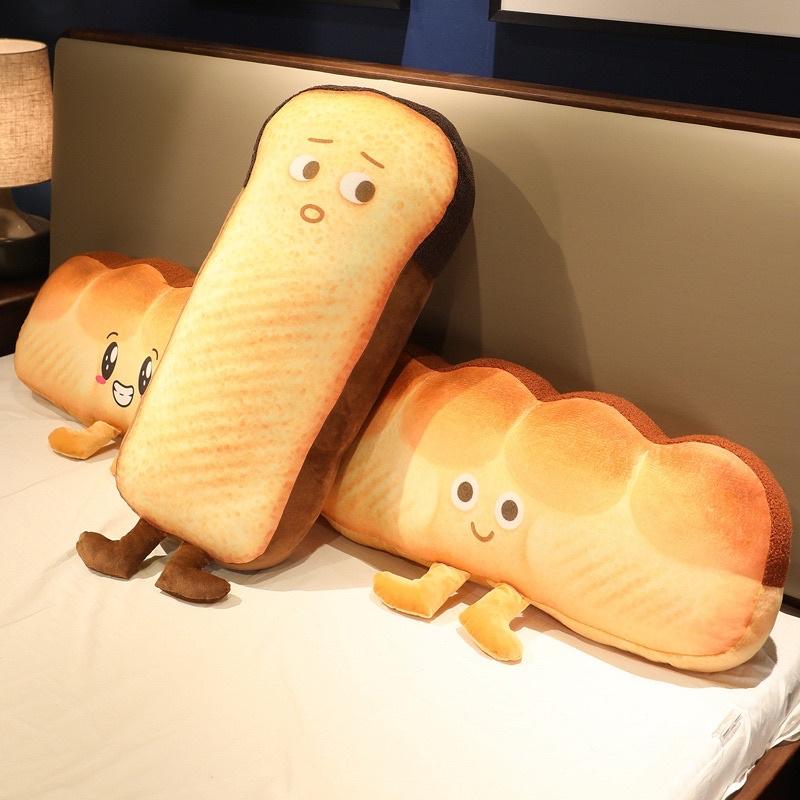 仿真 表情 麵包 面包 抱枕 長條抱枕 娃娃 玩偶 陪睡抱枕-細節圖2