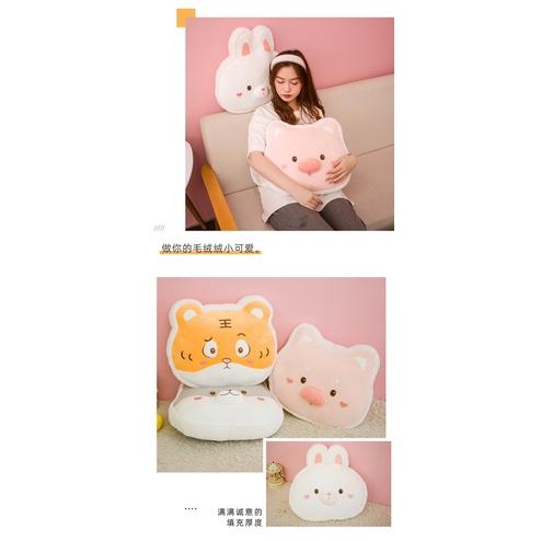 大頭抱枕 老虎 兔子 小豬  豬 哈士奇抱枕 抱枕 枕頭 靠腰墊 玩偶 公仔 娃娃 動物抱枕 聖誕節交換 生日情人節禮物-細節圖8