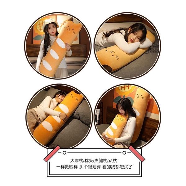 可拆洗 麵包貓 面包貓 麵包 貓咪抱枕 長條抱枕 玩偶 公仔 娃娃 枕頭-細節圖4