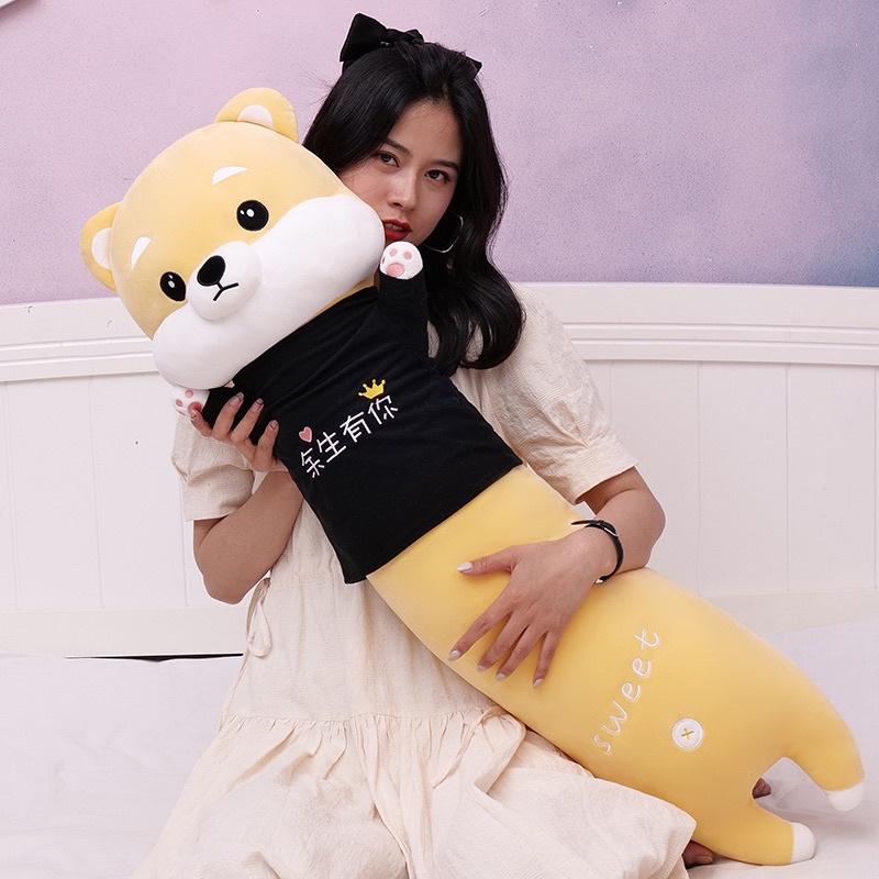 穿衣款柴犬 狗狗 動物 長條 夾腿 抱枕 餘生有你 抱枕 玩偶 公仔 娃娃  生日 情人節 聖誕節 交換 禮物-細節圖2