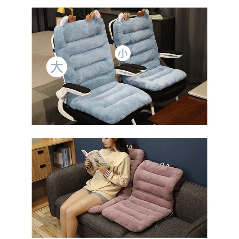 恐龍 藍色小鹿 兔毛 連體 坐墊 座墊 長條坐墊 靠腰墊 靠墊-細節圖7