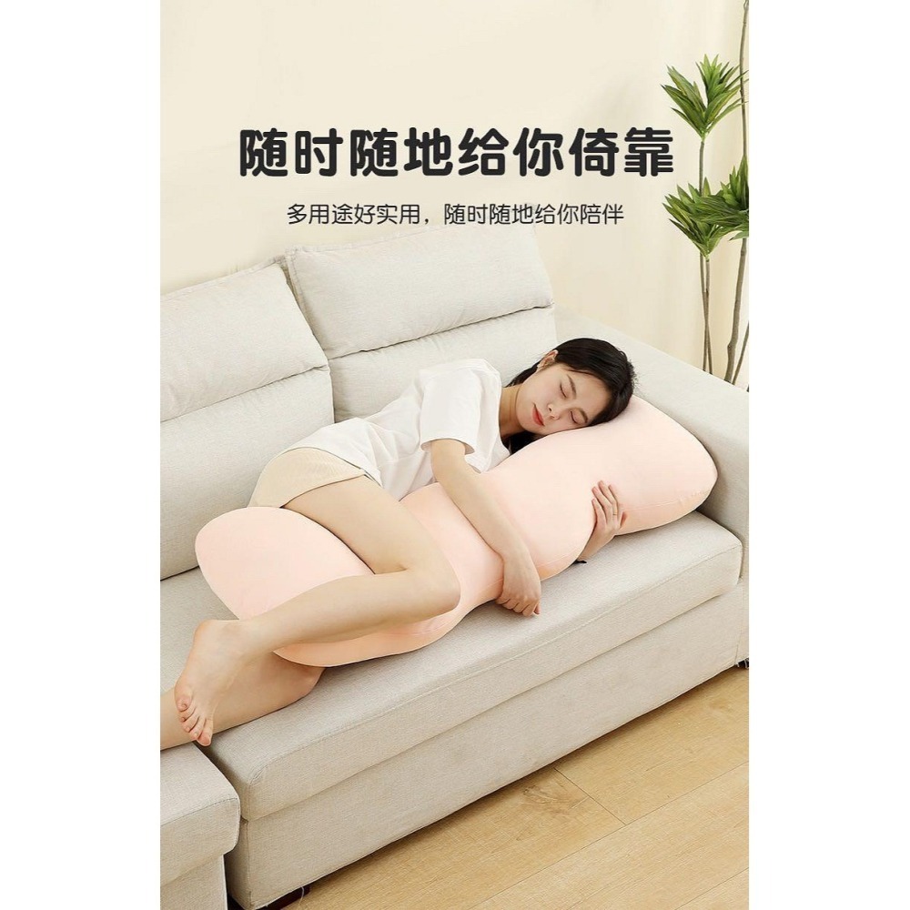 F款 可拆洗 波浪 涼感 抱枕 長抱枕 長條抱枕 冰絲抱枕 涼感枕頭 抱枕娃娃  抱枕  冰絲面料 靠腰 靠墊-細節圖4