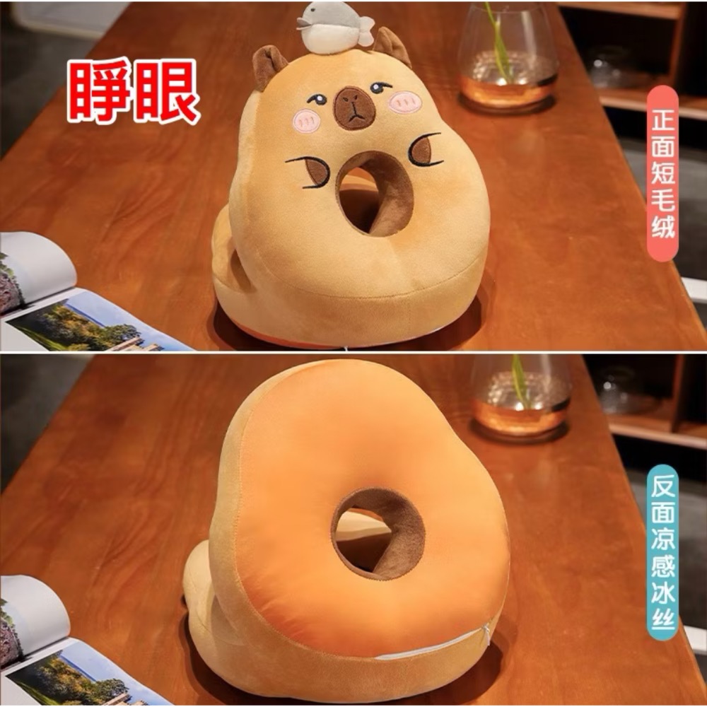 水豚 趴睡枕 抱枕 靠枕 靠腰墊 午安枕 午睡枕  聖誕節 禮物-細節圖4