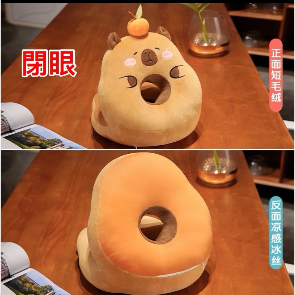 水豚 趴睡枕 抱枕 靠枕 靠腰墊 午安枕 午睡枕  聖誕節 禮物-細節圖5