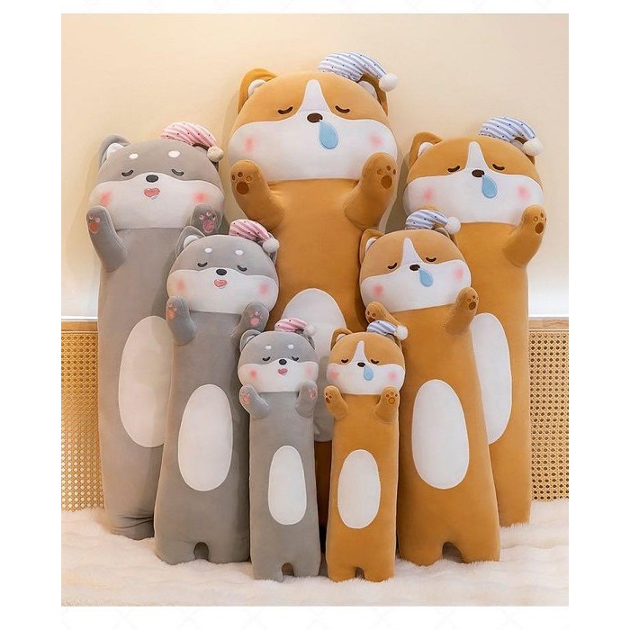 小帽柴犬 小狗 狗狗 狗 動物 抱枕 長條抱枕 抱枕 娃娃 聖誕節 情人節 禮物-細節圖3