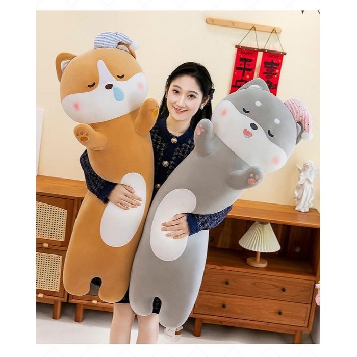 小帽柴犬 小狗 狗狗 狗 動物 抱枕 長條抱枕 抱枕 娃娃 聖誕節 情人節 禮物-細節圖4