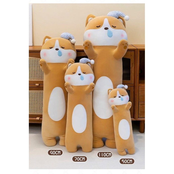 小帽柴犬 小狗 狗狗 狗 動物 抱枕 長條抱枕 抱枕 娃娃 聖誕節 情人節 禮物-細節圖6