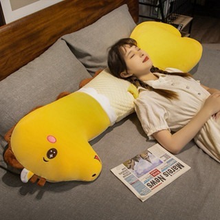 最新 可拆洗 涼感 冰絲 娃娃 豆豆 長條抱枕 四季皆宜 恐龍 獨角獸 哈士奇 長頸鹿 長抱枕 靠腰 靠枕 枕頭-細節圖2