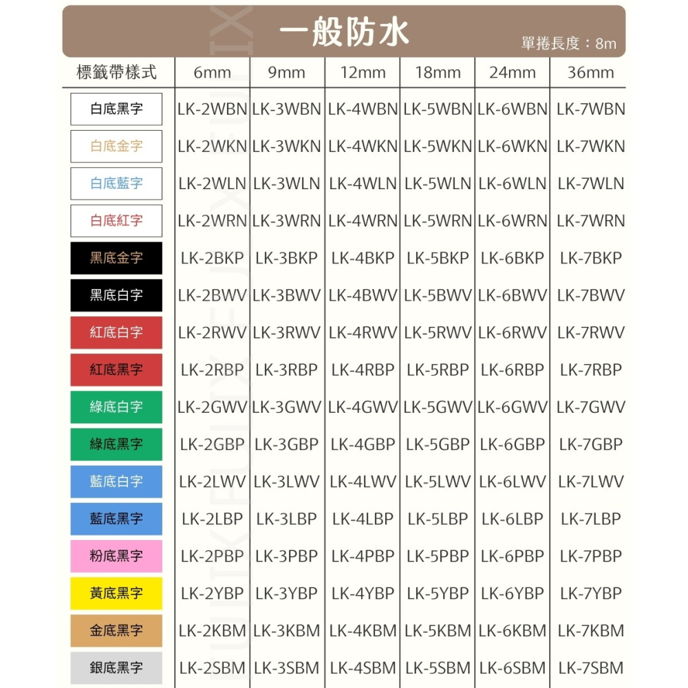 EPSON LK-2WBN 白底黑字 高品質副廠標籤帶 6mm-細節圖7