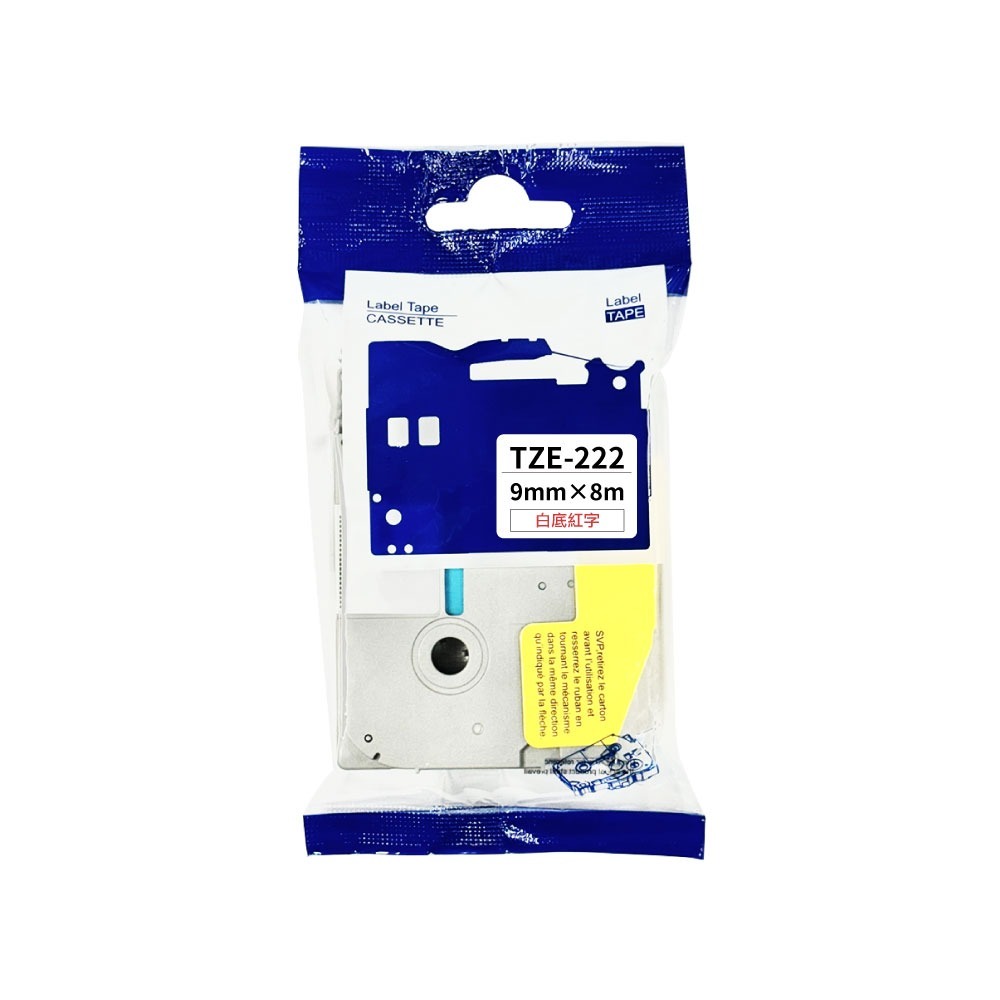 Brother TZE 高品質副廠標籤帶 9mm 白底紅字 TZE-222-細節圖2