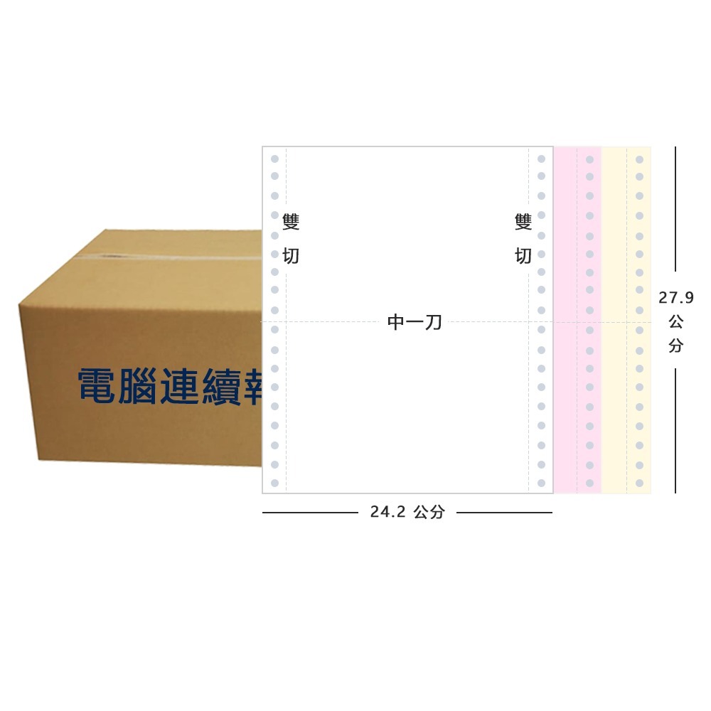 【電腦連續報表紙】3P 9.5 x 11 三聯式 雙切 中一刀 台灣製造-細節圖4