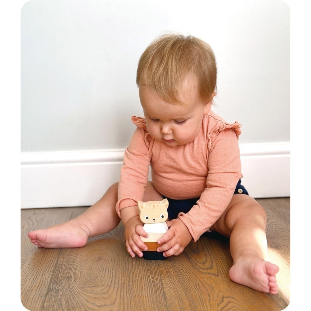 美國 Mentari-可愛貓咪疊疊樂(木製玩具/手眼協調)-細節圖5