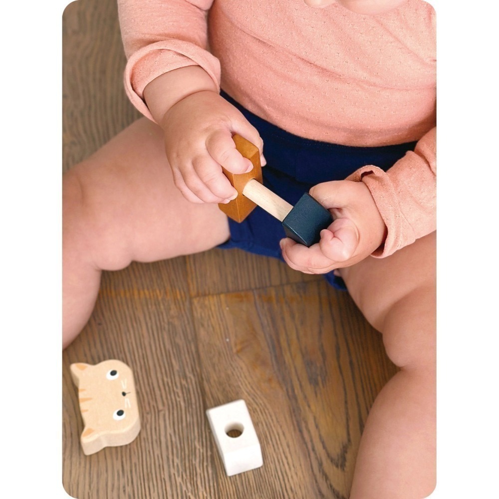 美國 Mentari-可愛貓咪疊疊樂(木製玩具/手眼協調)-細節圖6