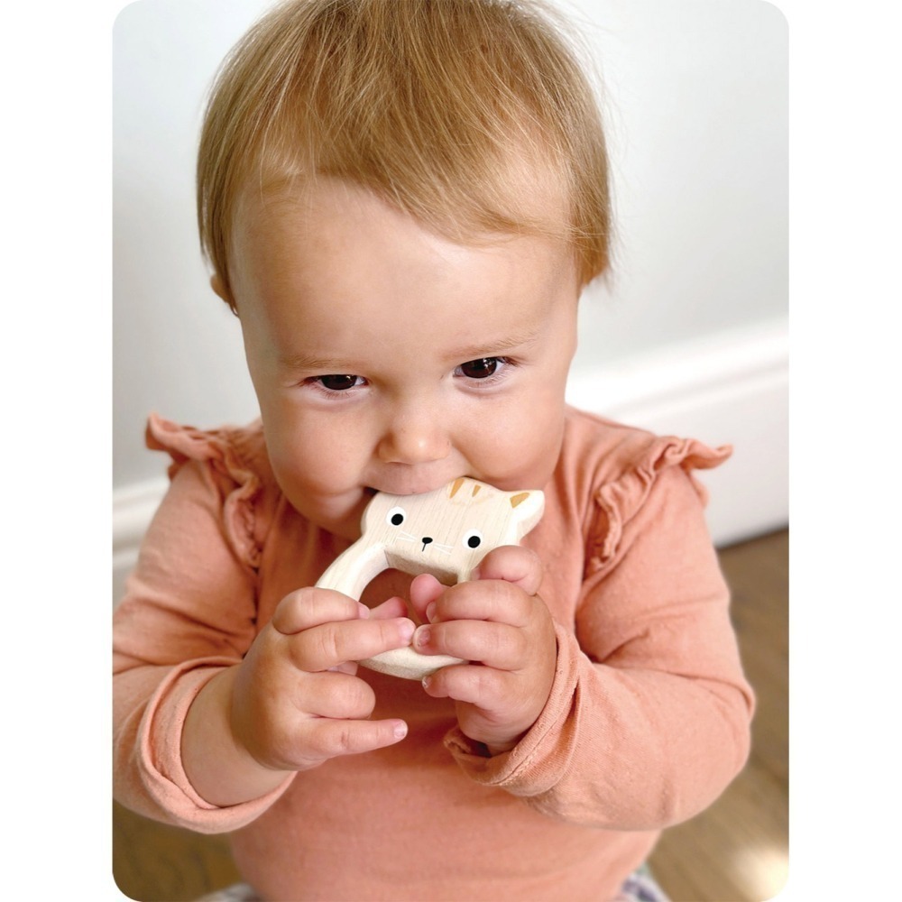 美國 Mentari-可愛動物抓握固齒器(木製玩具/口腔發展)-細節圖2
