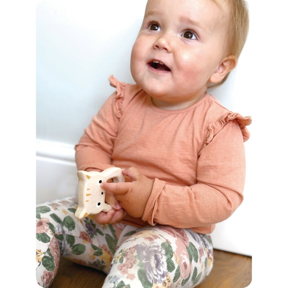 美國 Mentari-可愛動物抓握固齒器(木製玩具/口腔發展)-細節圖3