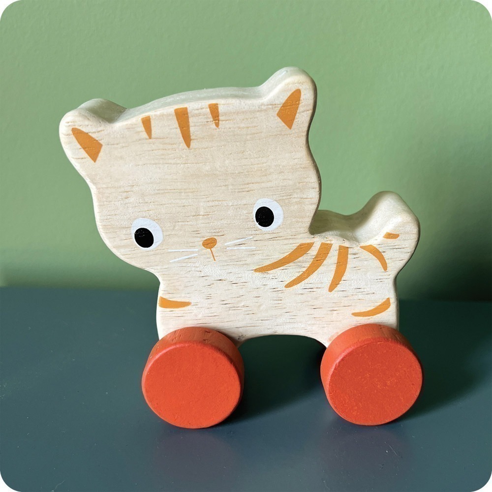 美國 Mentari-貓咪嚕嚕車(木製玩具/手眼協調)-細節圖3