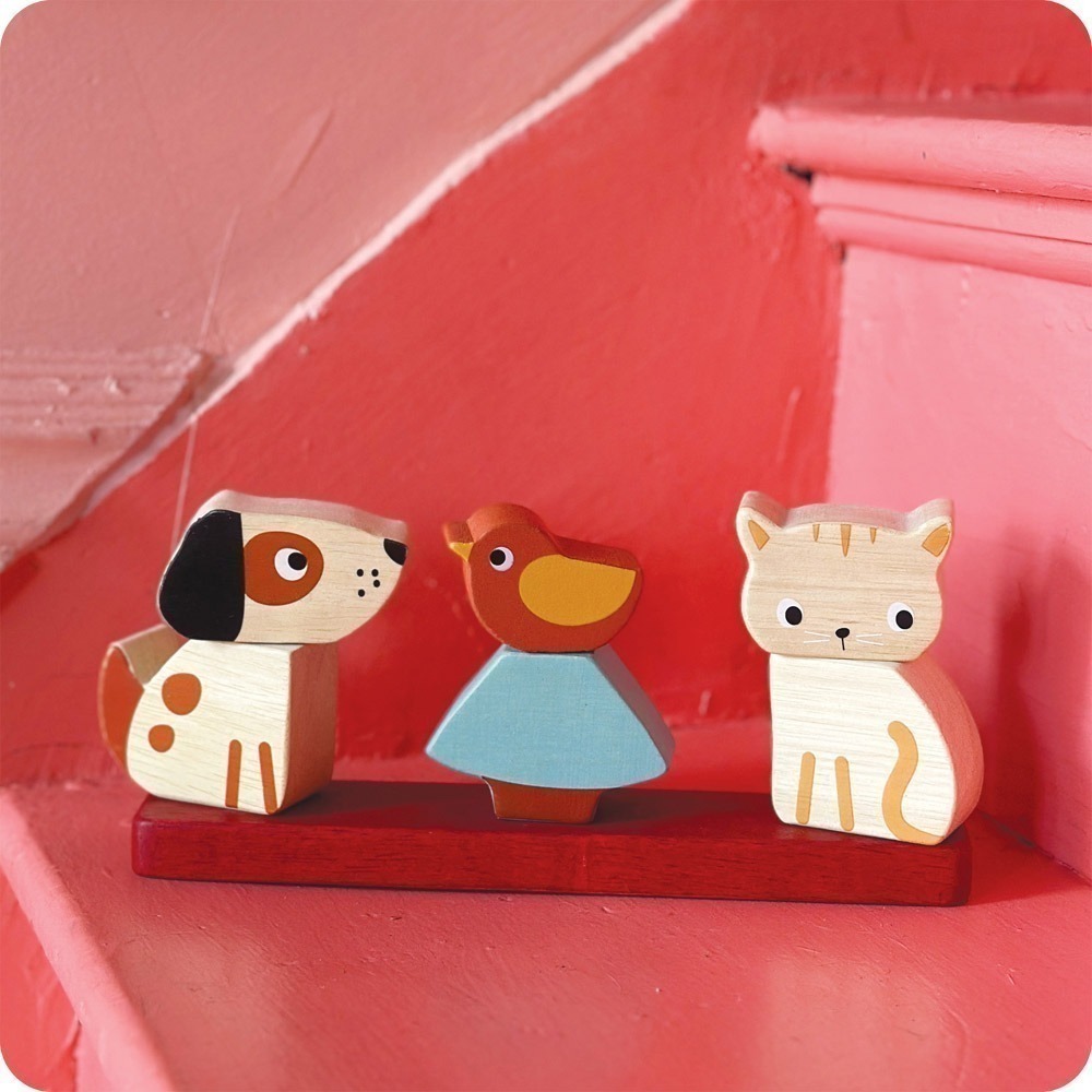 美國 Mentari-可愛寵物疊疊樂(木製玩具/手眼協調)-細節圖3