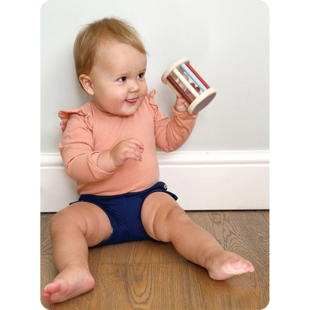 美國 Mentari-滾動喵喵手搖鈴(木製玩具/感統能力)-細節圖2