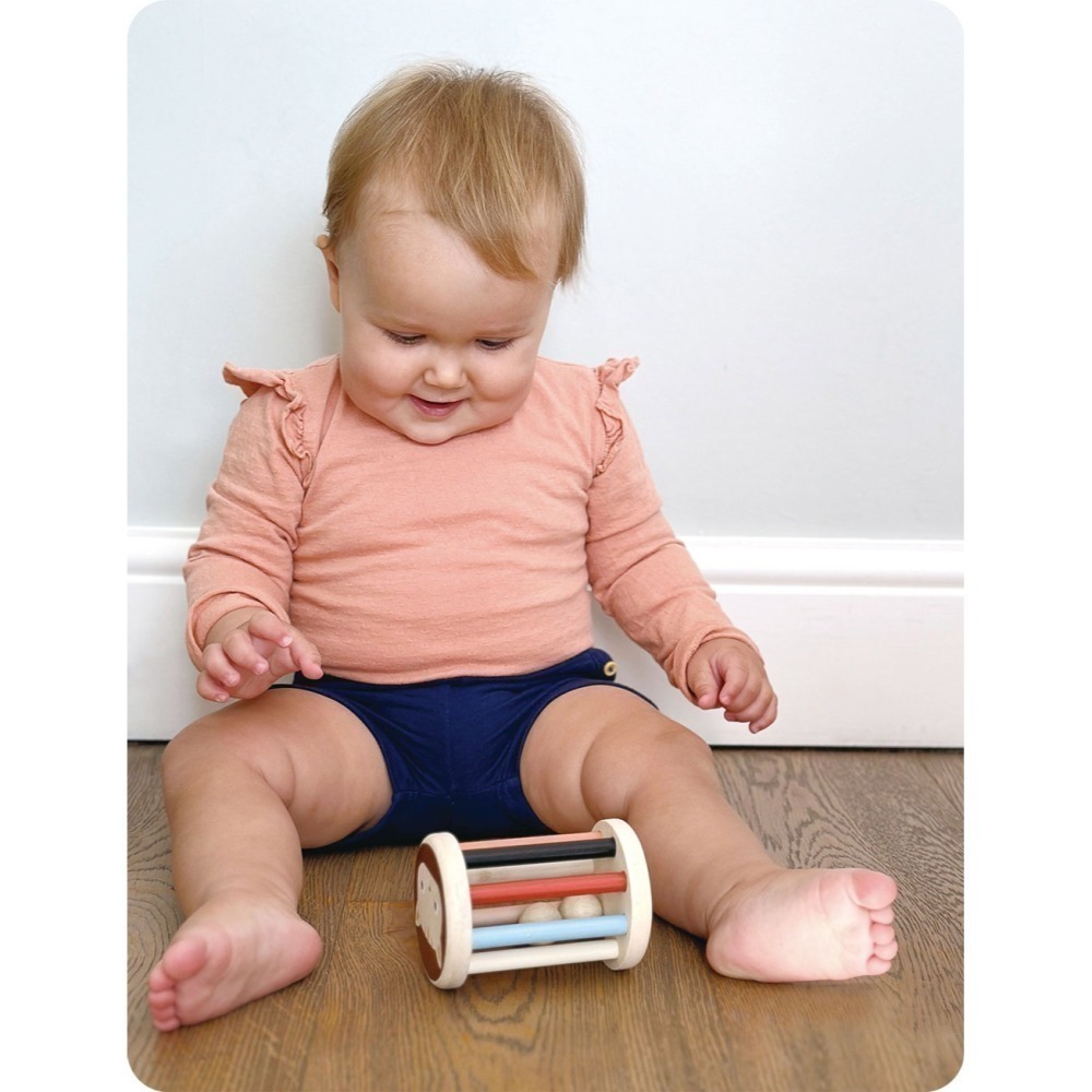 美國 Mentari-滾動喵喵手搖鈴(木製玩具/感統能力)-細節圖4