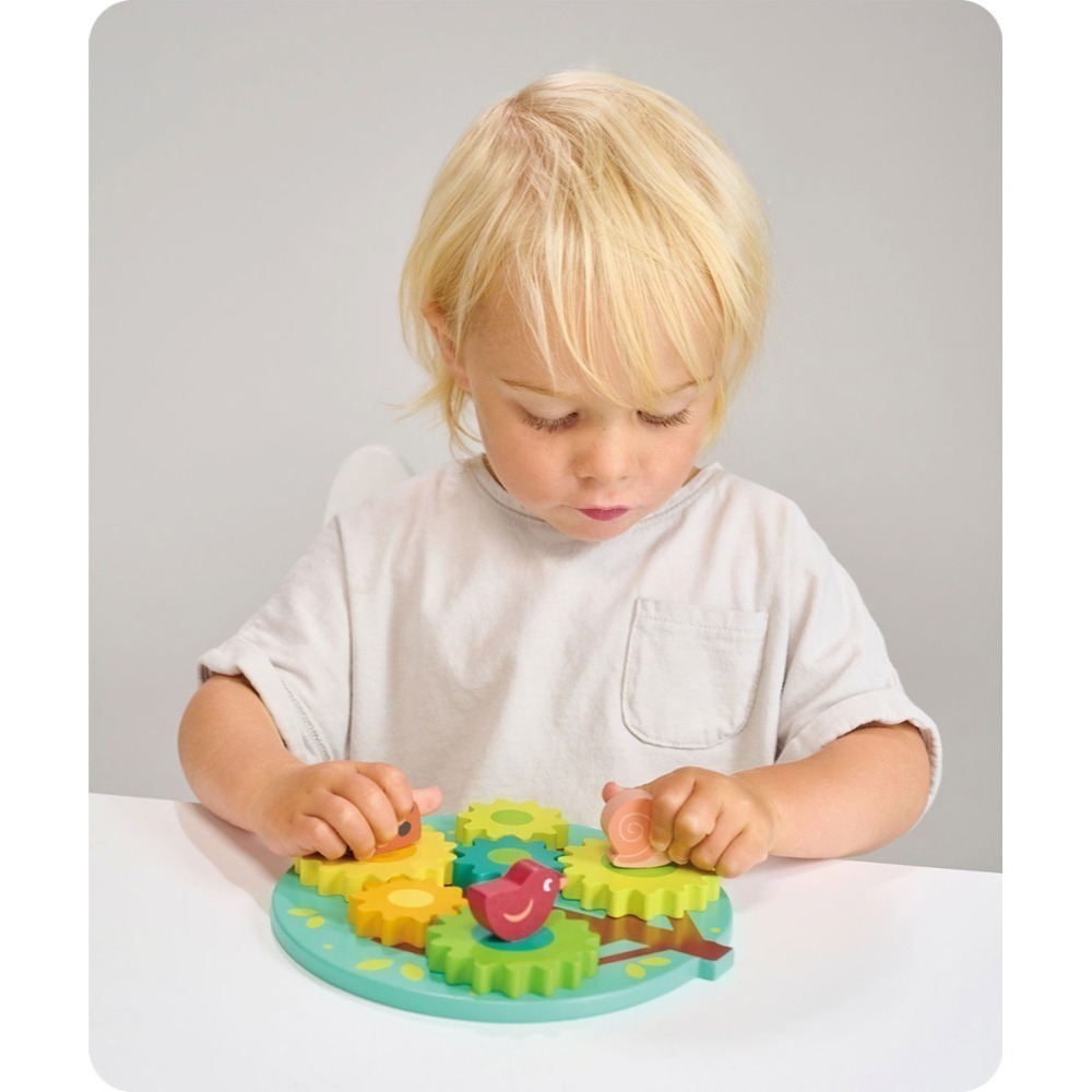 美國 Mentari-轉轉小樹齒輪板(木製玩具/手眼協調)-細節圖2