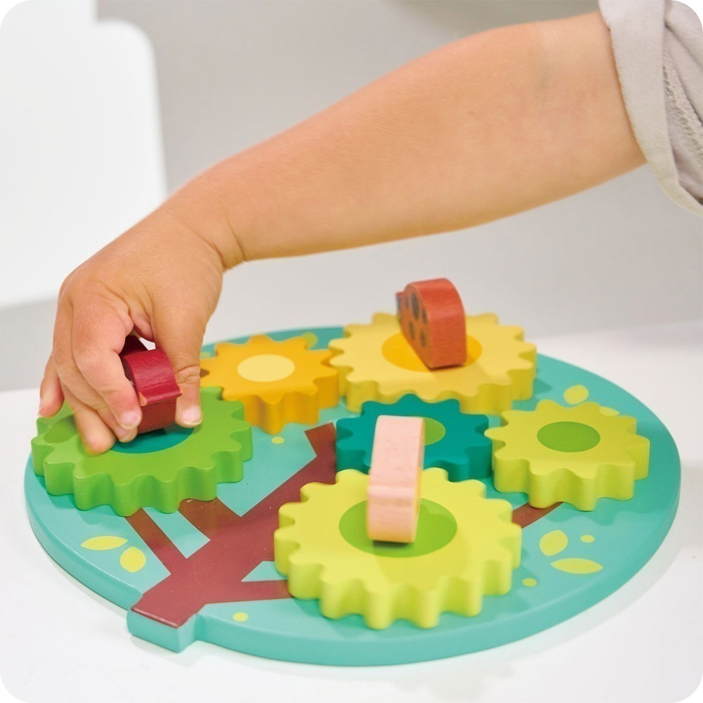 美國 Mentari-轉轉小樹齒輪板(木製玩具/手眼協調)-細節圖4