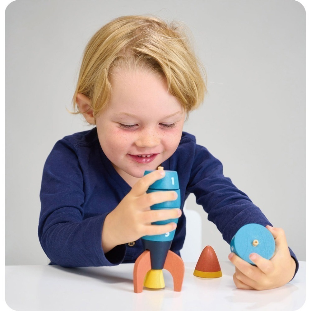 美國 Mentari-數字火箭疊疊樂(木製玩具/手眼協調)-細節圖2