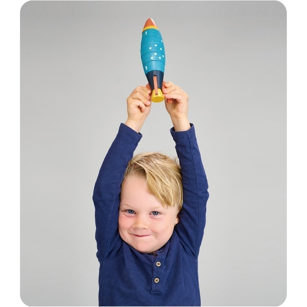 美國 Mentari-數字火箭疊疊樂(木製玩具/手眼協調)-細節圖3