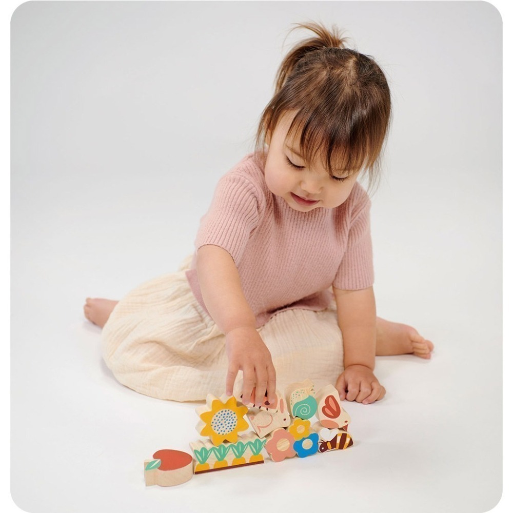 美國 Mentari-花園朋友疊疊樂(木製玩具/手眼協調)-細節圖2