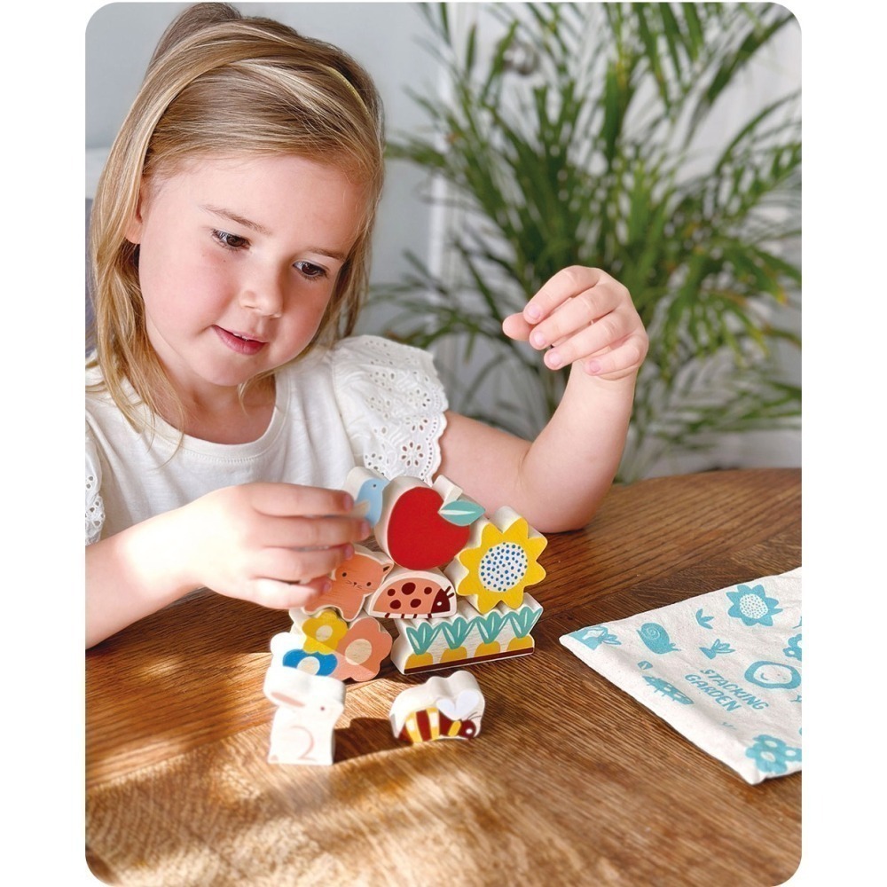 美國 Mentari-花園朋友疊疊樂(木製玩具/手眼協調)-細節圖6