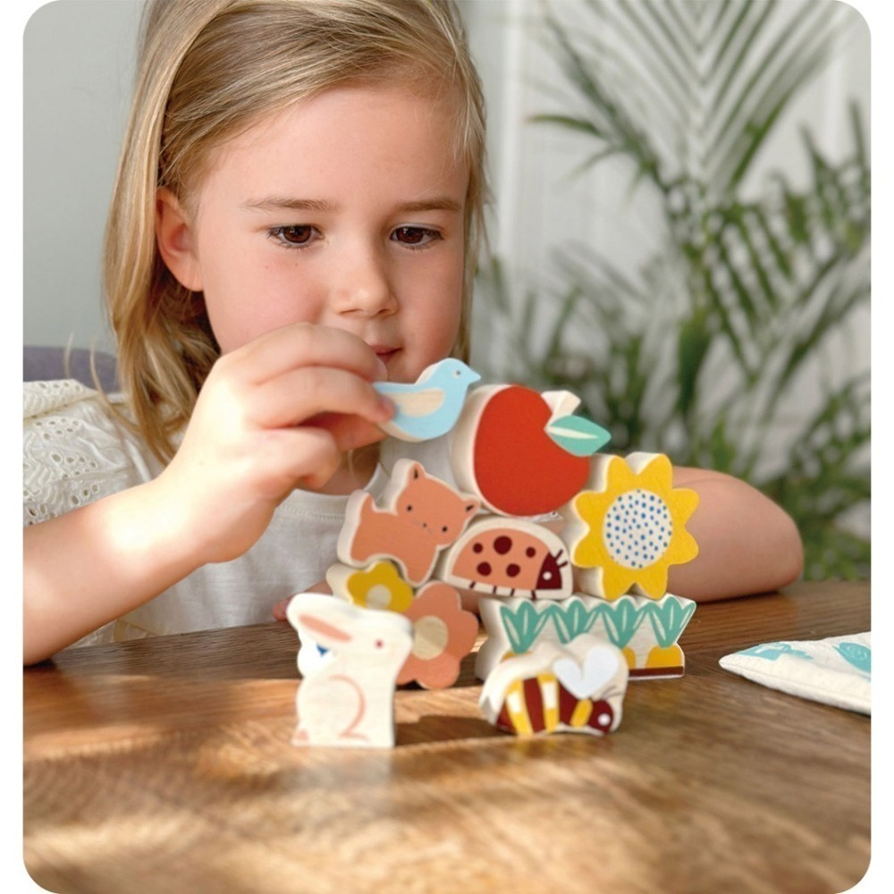 美國 Mentari-花園朋友疊疊樂(木製玩具/手眼協調)-細節圖7