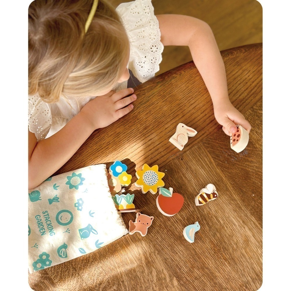 美國 Mentari-花園朋友疊疊樂(木製玩具/手眼協調)-細節圖8