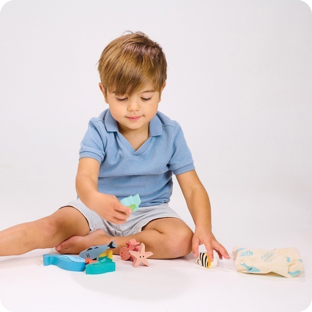 美國 Mentari-海洋探索疊疊樂(木製玩具/手眼協調)-細節圖4