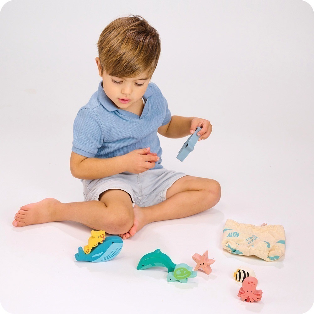 美國 Mentari-海洋探索疊疊樂(木製玩具/手眼協調)-細節圖5