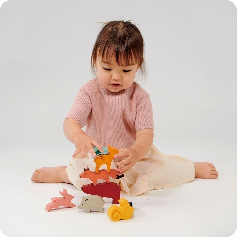 美國 Mentari-森林家族疊疊樂(木製玩具/手眼協調)-細節圖2