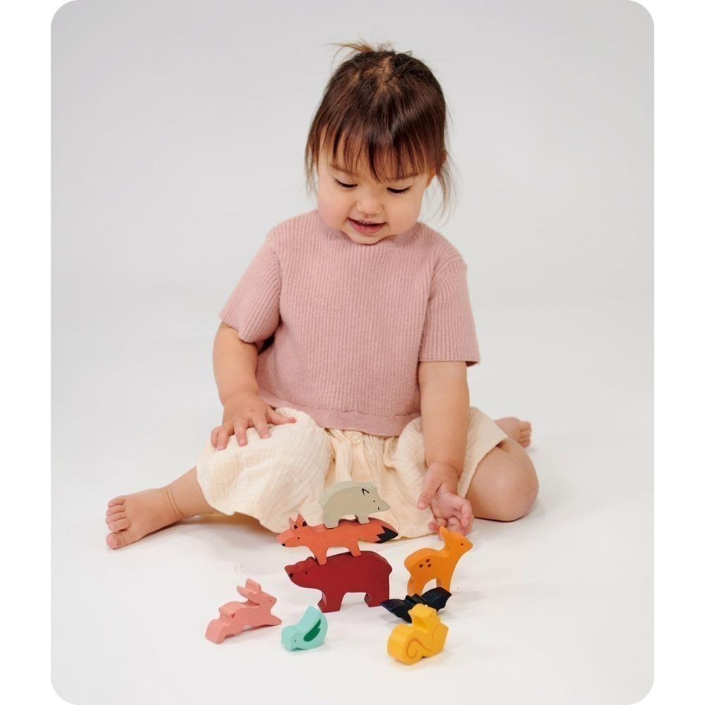 美國 Mentari-森林家族疊疊樂(木製玩具/手眼協調)-細節圖3