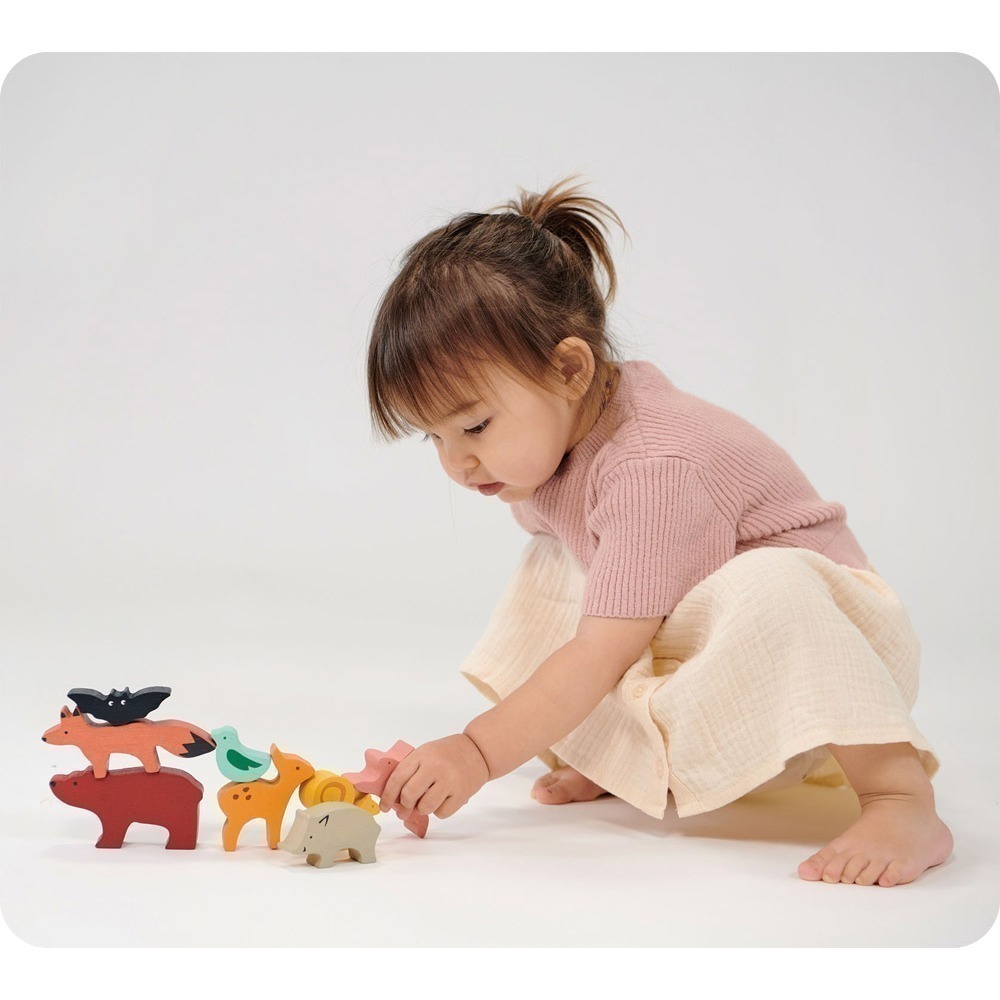 美國 Mentari-森林家族疊疊樂(木製玩具/手眼協調)-細節圖4