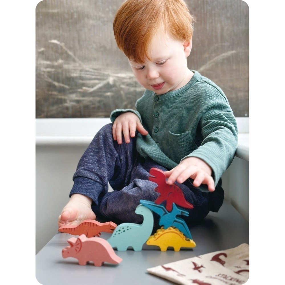 美國 Mentari-恐龍疊疊樂(木製玩具/手眼協調)-細節圖7