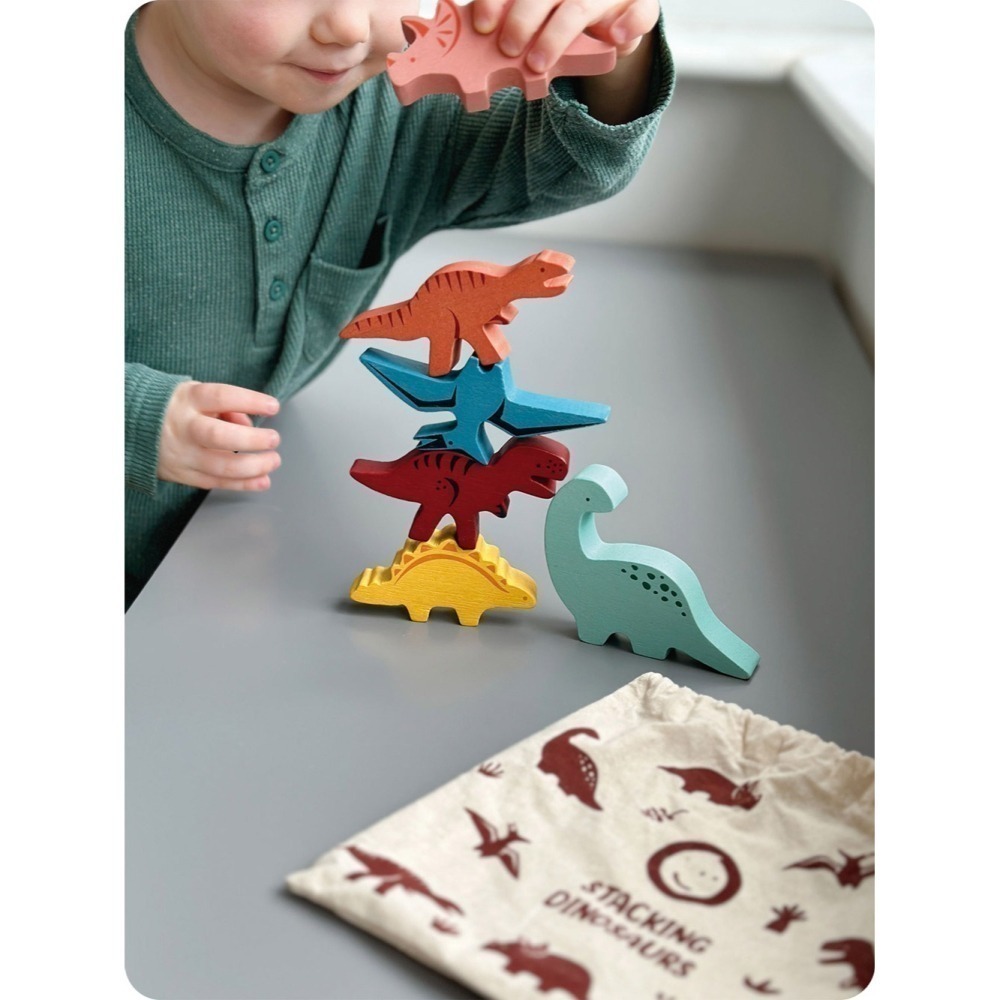 美國 Mentari-恐龍疊疊樂(木製玩具/手眼協調)-細節圖9