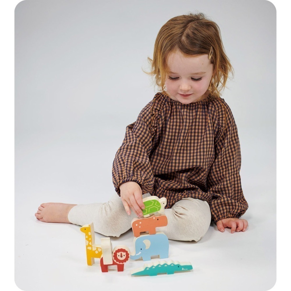 美國 Mentari-野生動物疊疊樂(木製玩具/手眼協調)-細節圖2