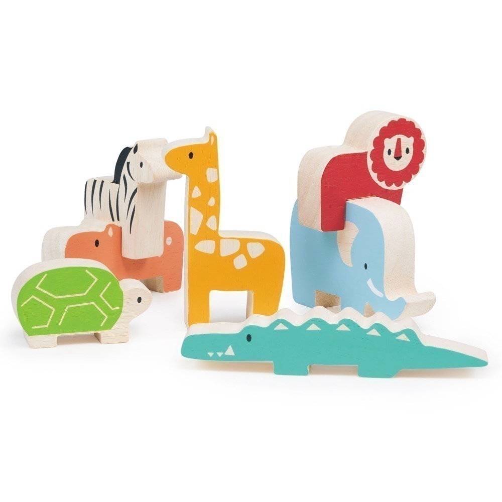 美國 Mentari-野生動物疊疊樂(木製玩具/手眼協調)-細節圖4