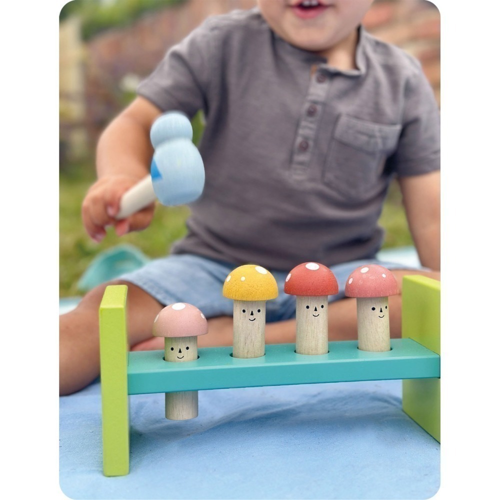 美國 Mentari-森林蘑菇敲敲樂(木製玩具/手眼協調)-細節圖2