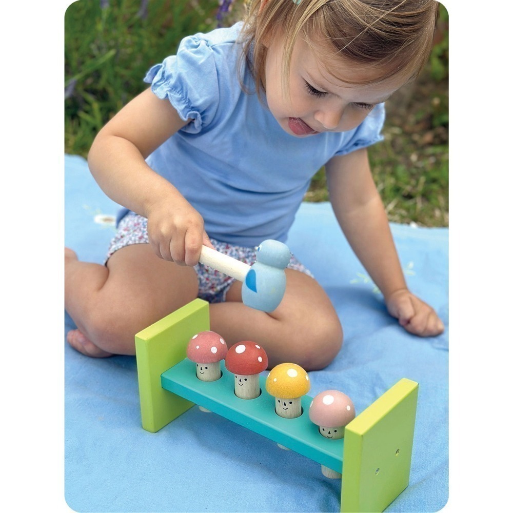 美國 Mentari-森林蘑菇敲敲樂(木製玩具/手眼協調)-細節圖4