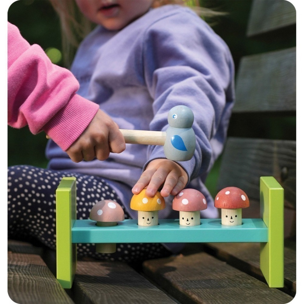 美國 Mentari-森林蘑菇敲敲樂(木製玩具/手眼協調)-細節圖6